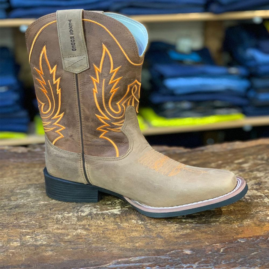Bota Masc Bico Quadrado Texas Rodeo Crazy/Havana TR279